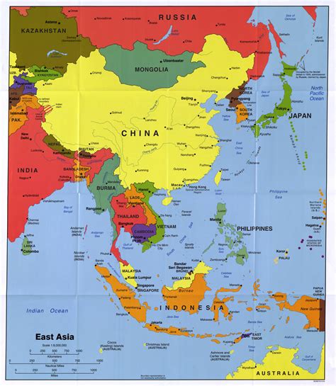 east asia countries and capitals.